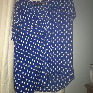 INC International Concepts Blue and White Blouse